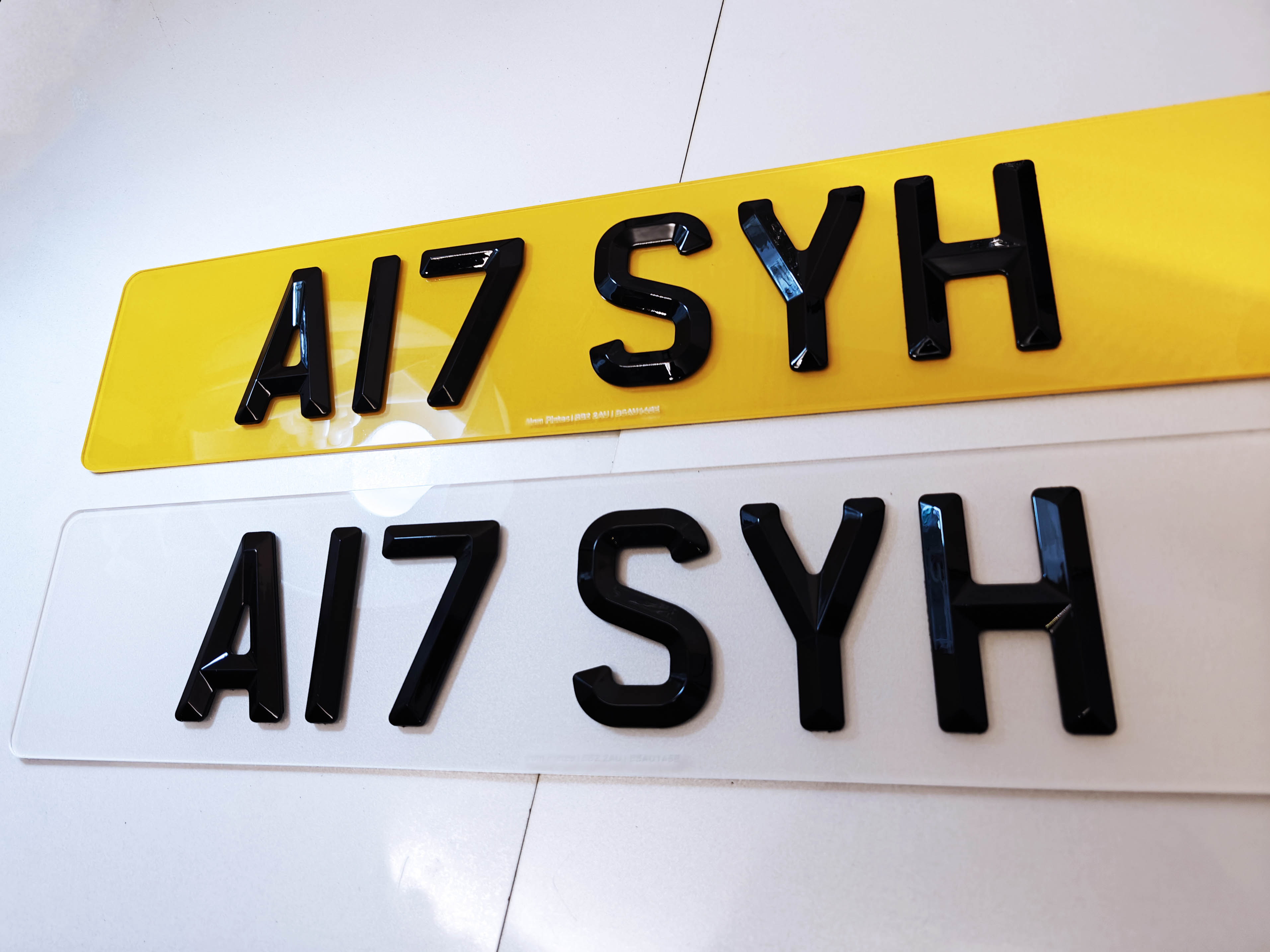 Faceted 4D Number Plates: AKA Diamond Retro Style, 6mm Thick