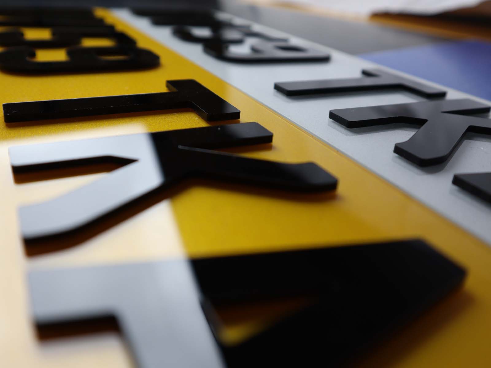 Pair of 3mm Depth Lazer Cut 4D Acrylic Number Plates