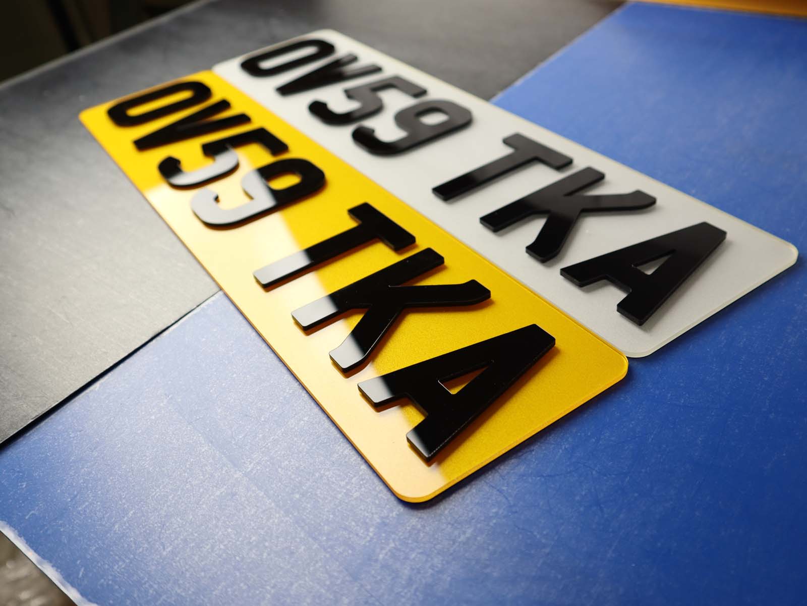 Pair of 3mm Depth Lazer Cut 4D Acrylic Number Plates