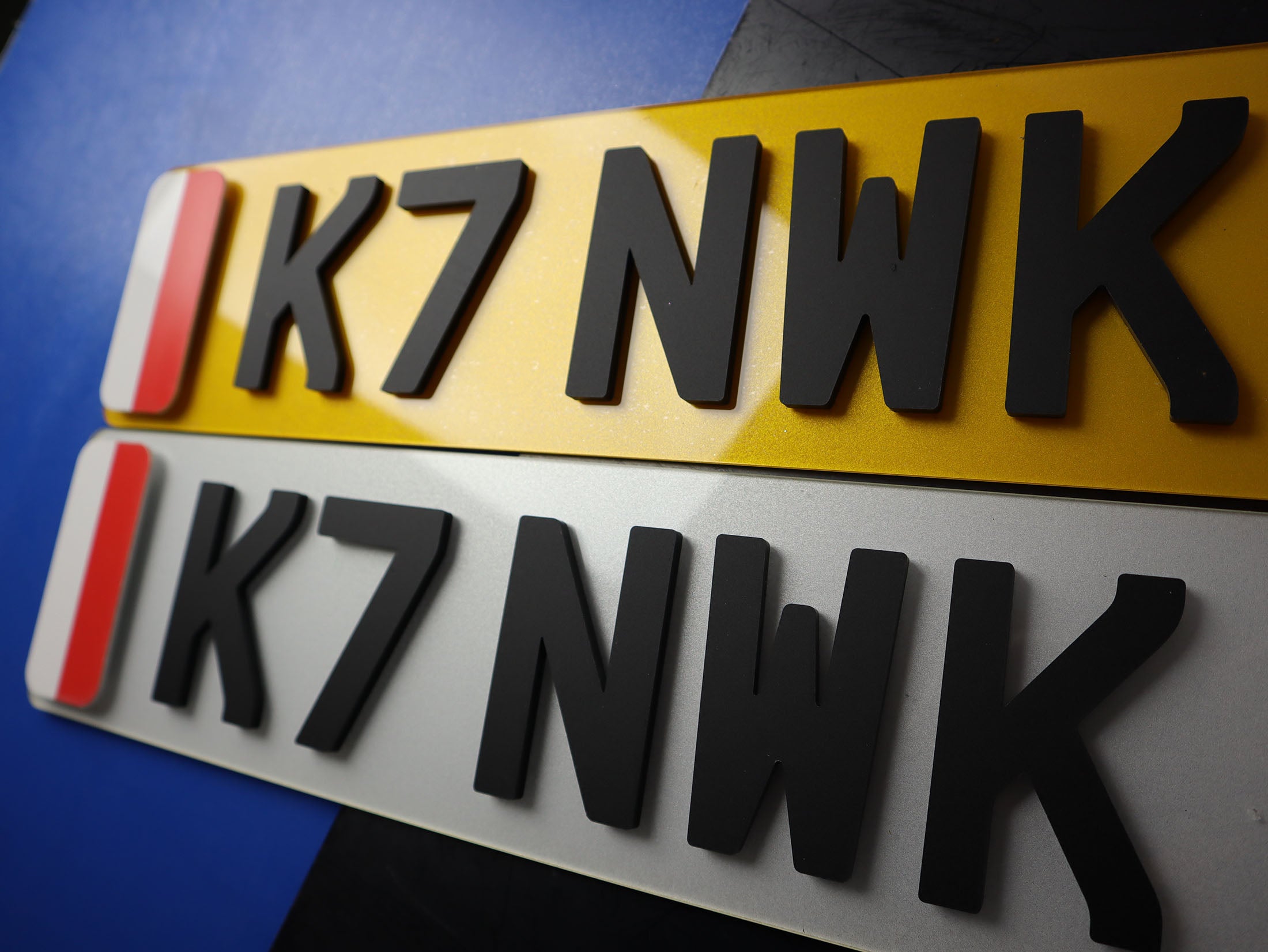 Custom Poland Flag Shortened 4D Matte Number Plates LB04