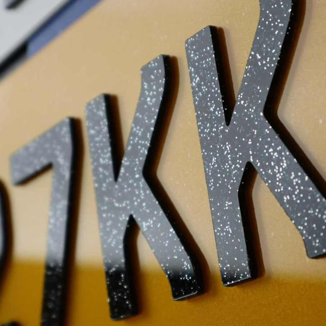 Bling Glitter Acrylic 4D Show Number Plates