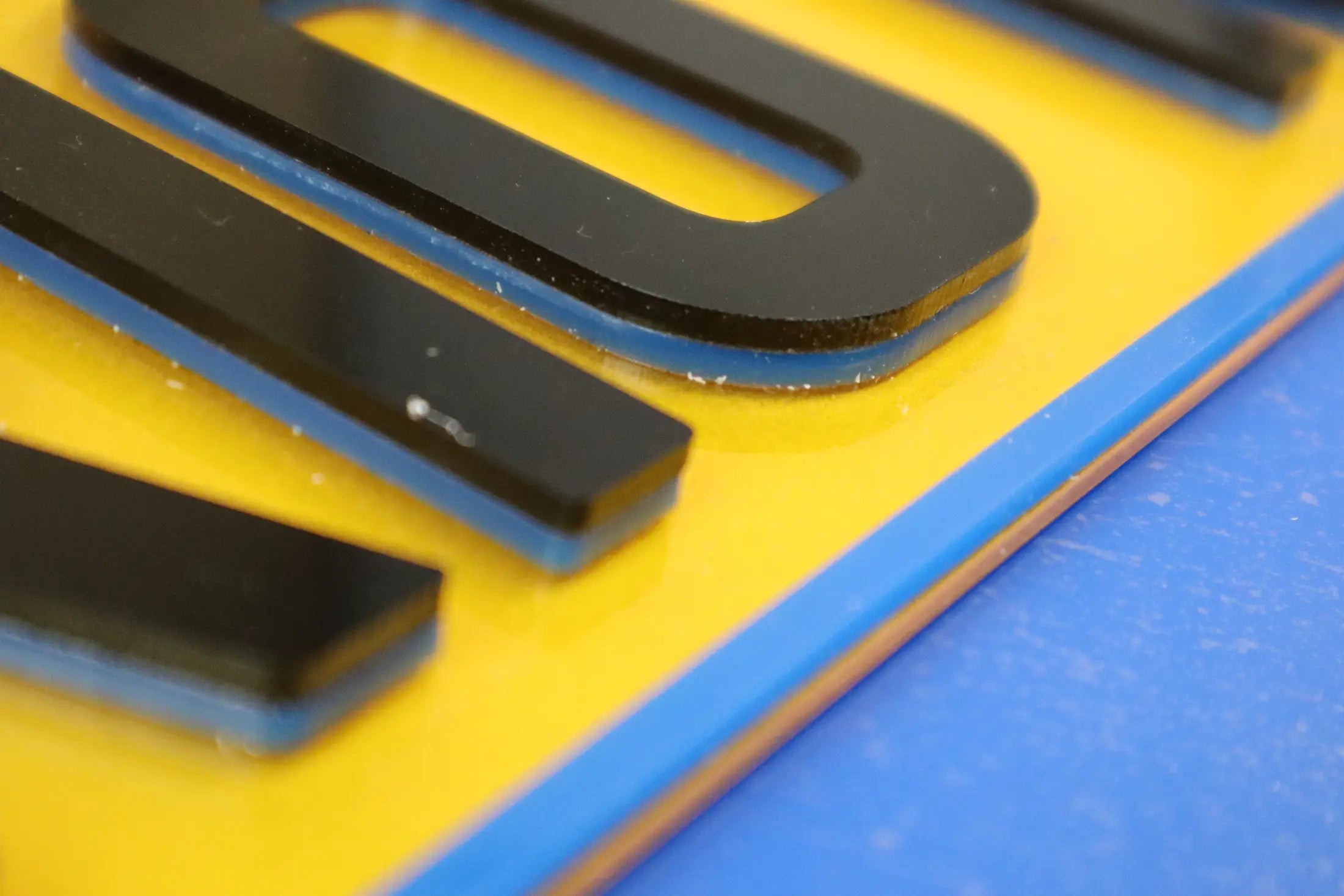 Elegant Dual-Layer Plates with Bold Blue 4D Border