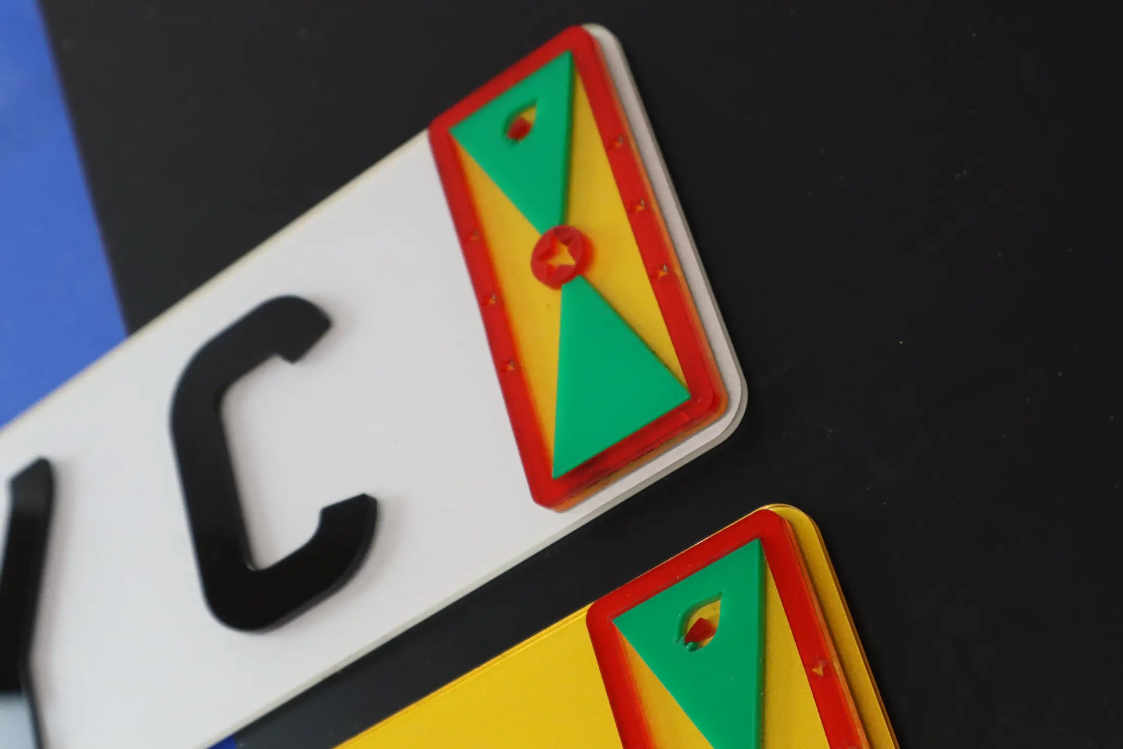 Custom Show Plate – ‘Simmy C’ with Laser-Cut Jamaica & Grenada Flags LB41