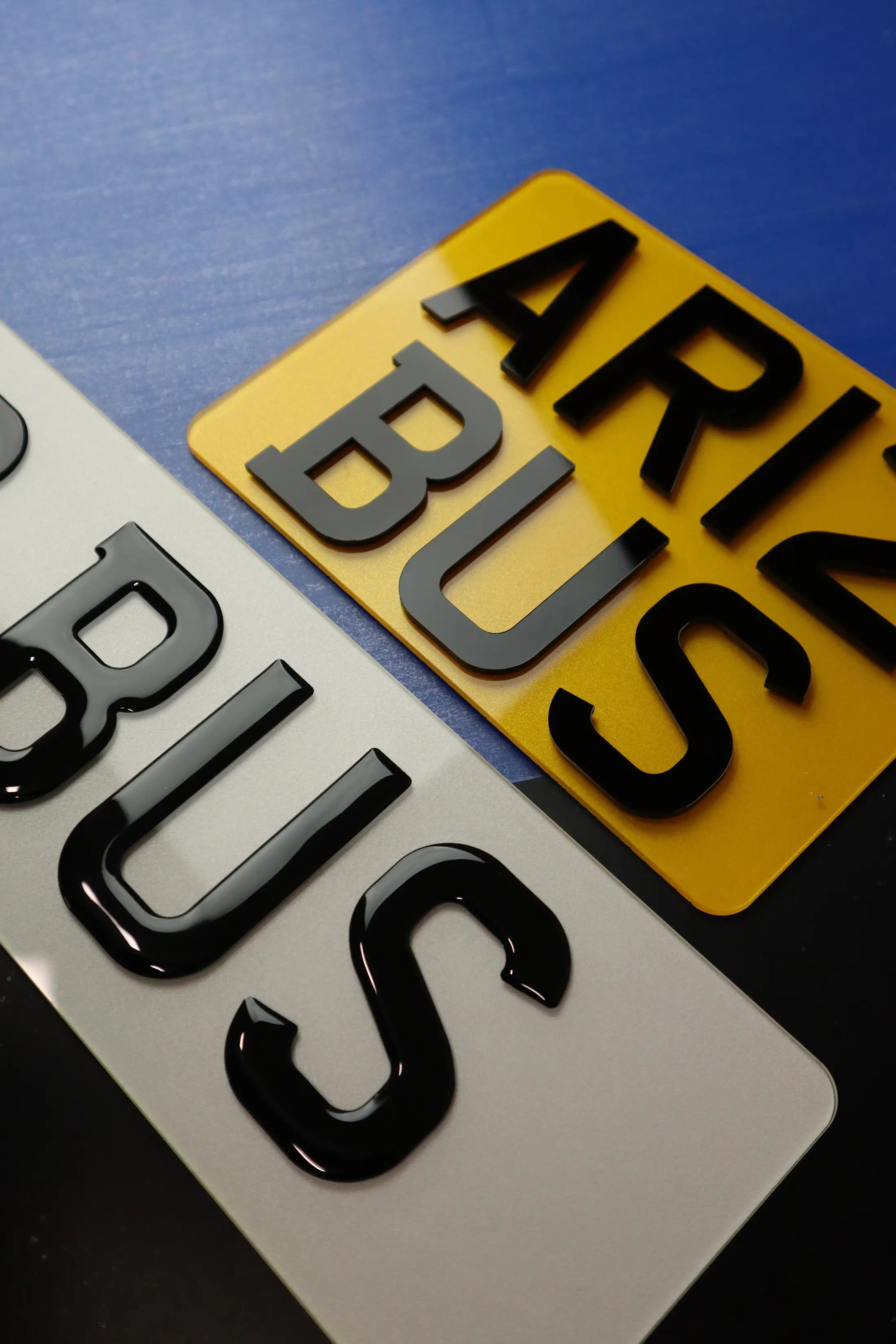 Taxi Twin Plate Set Classic Gel Lettering with Dual Acrylic Design LB58