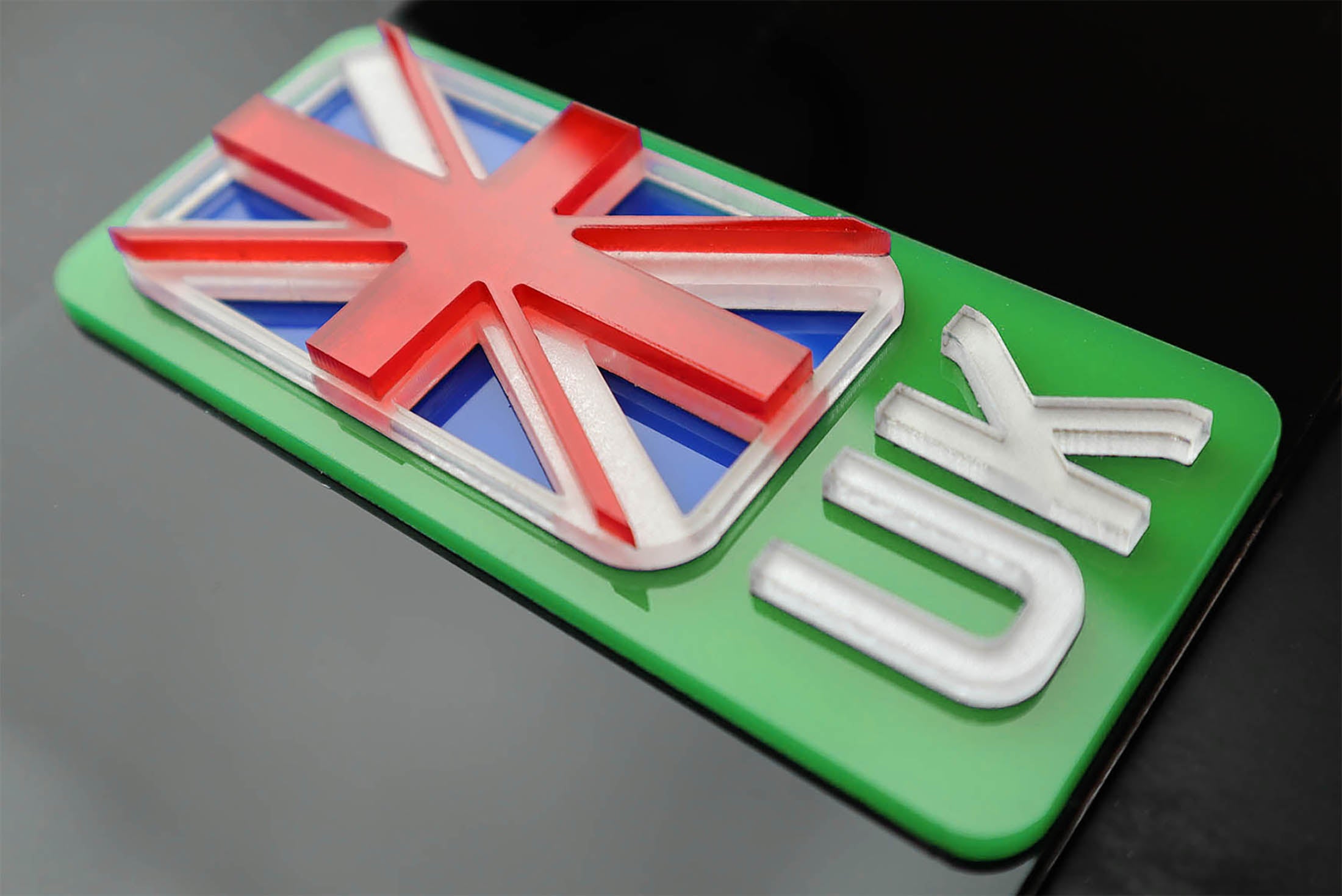 Pair of Flags for Number Plates - Printed, Gel, Acrylic