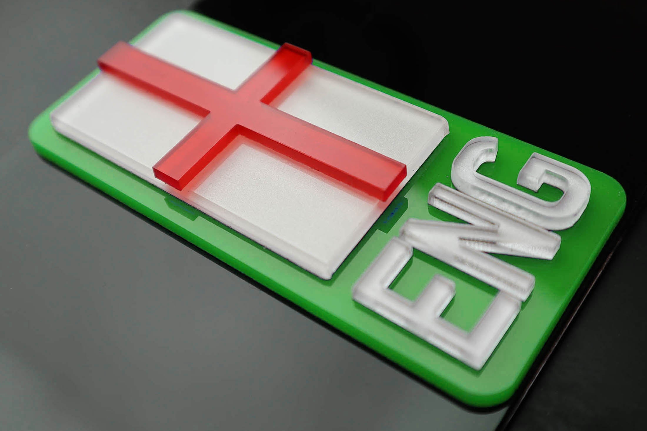 Pair of Flags for Number Plates - Printed, Gel, Acrylic
