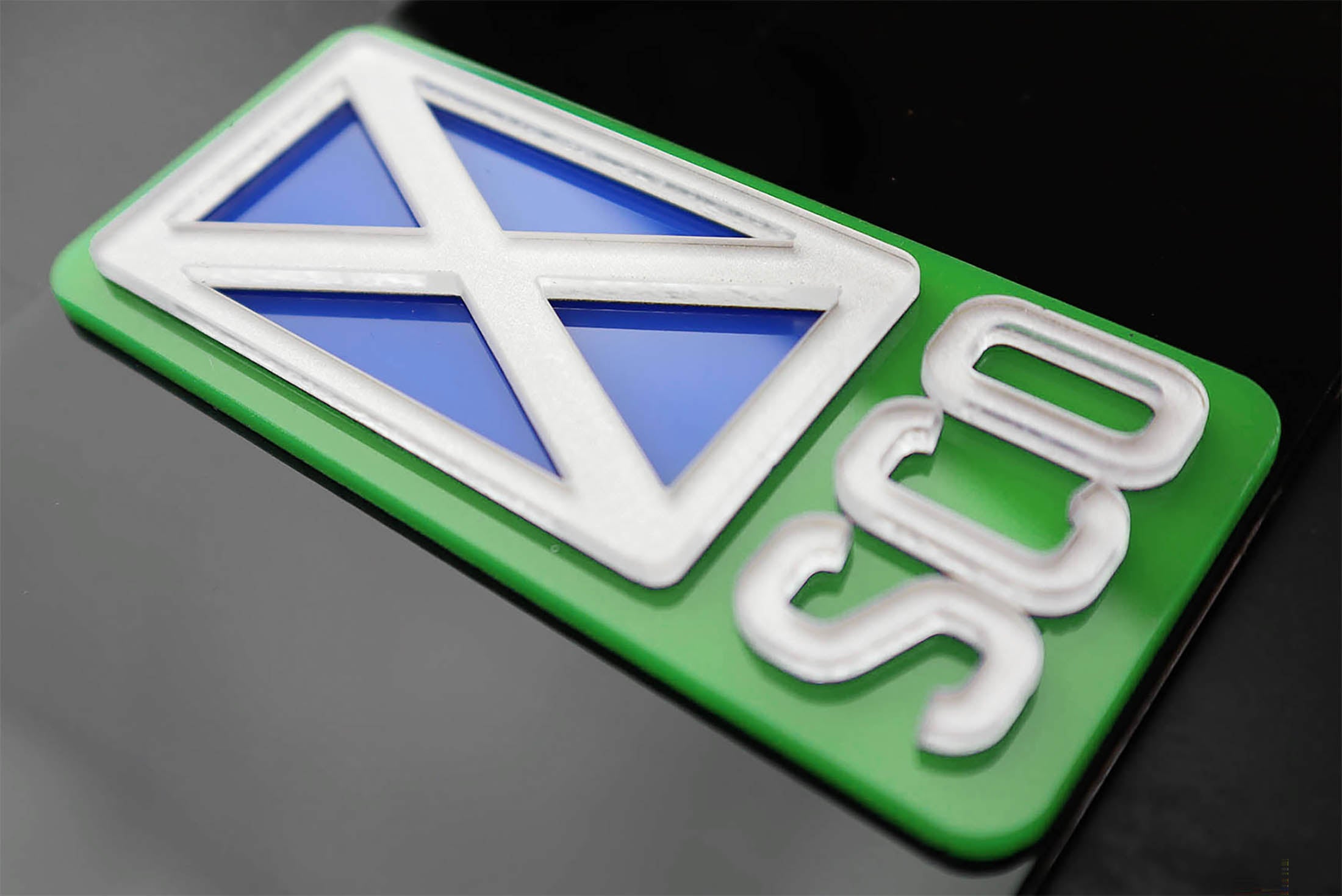 Pair of Flags for Number Plates - Printed, Gel, Acrylic
