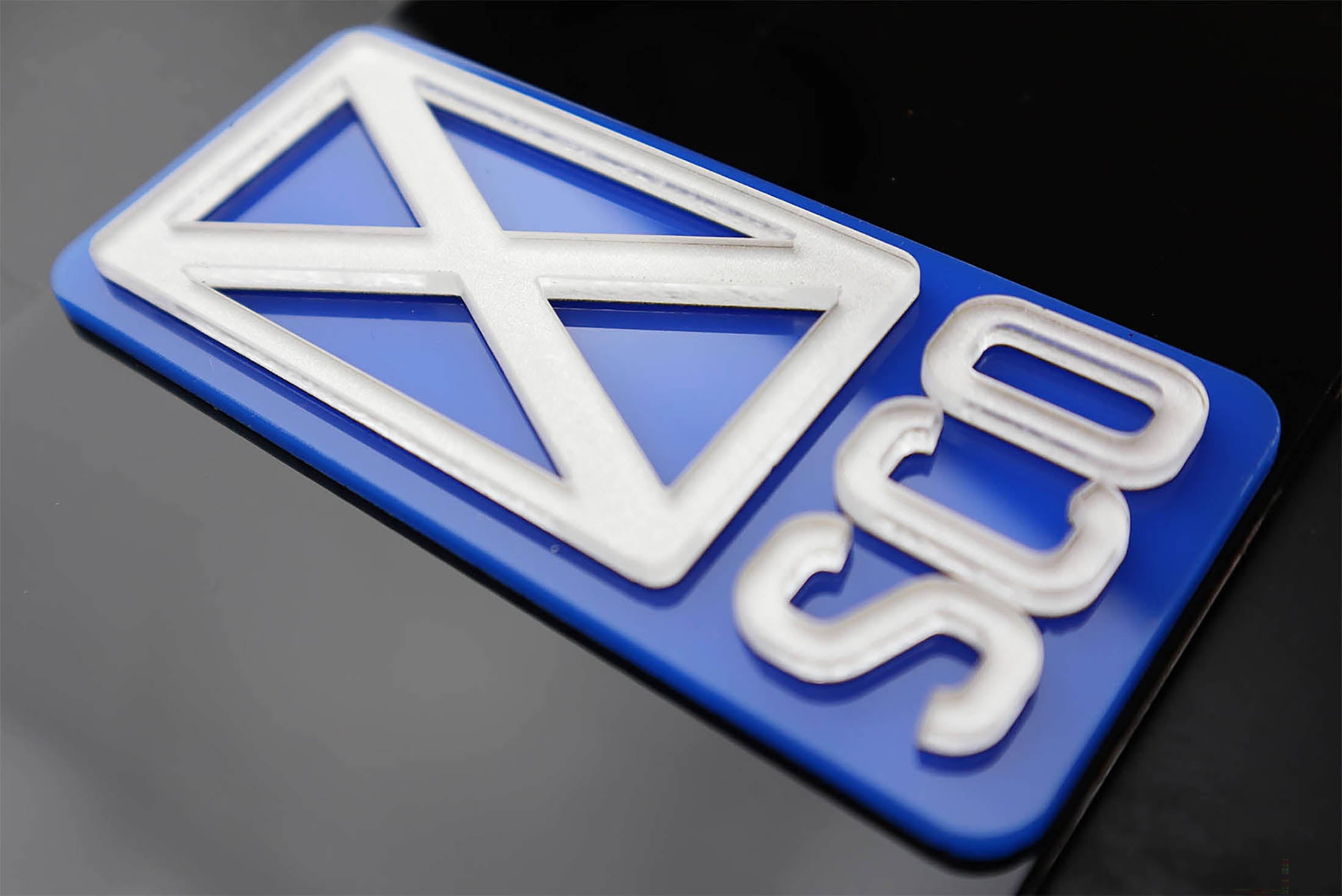 Pair of Flags for Number Plates - Printed, Gel, Acrylic