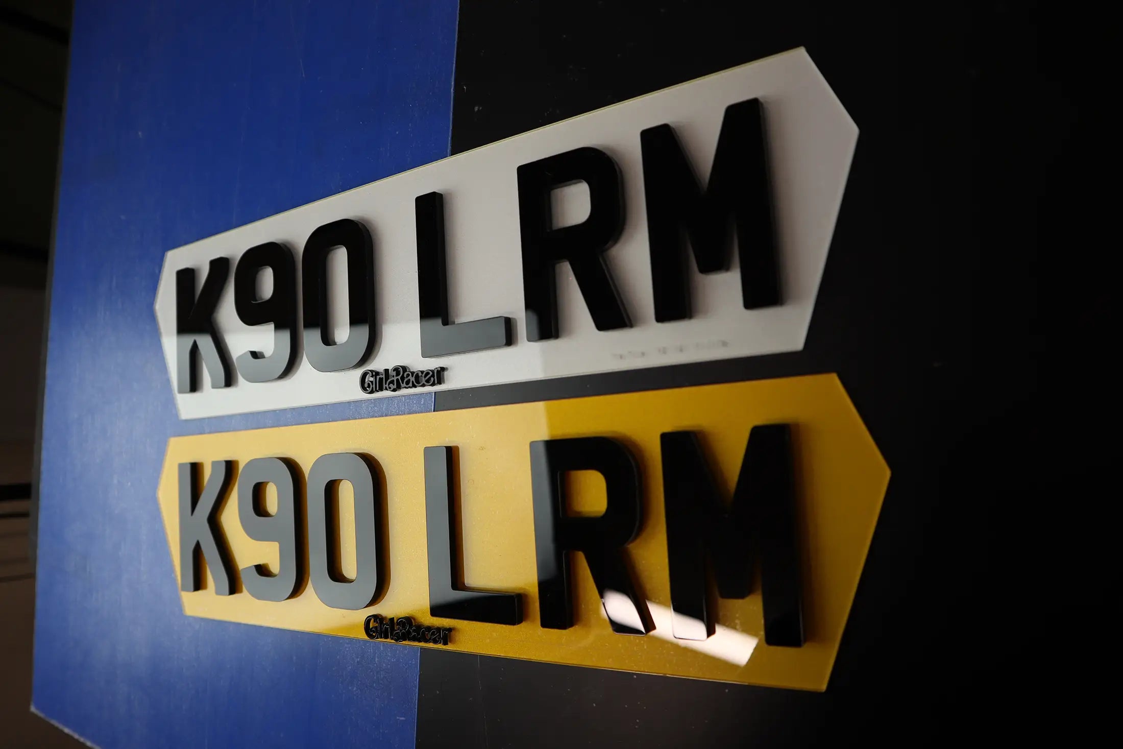 Girl Racer Laser Slogan Hex Plate 5mm Gloss Acrylic Short Hex LB68