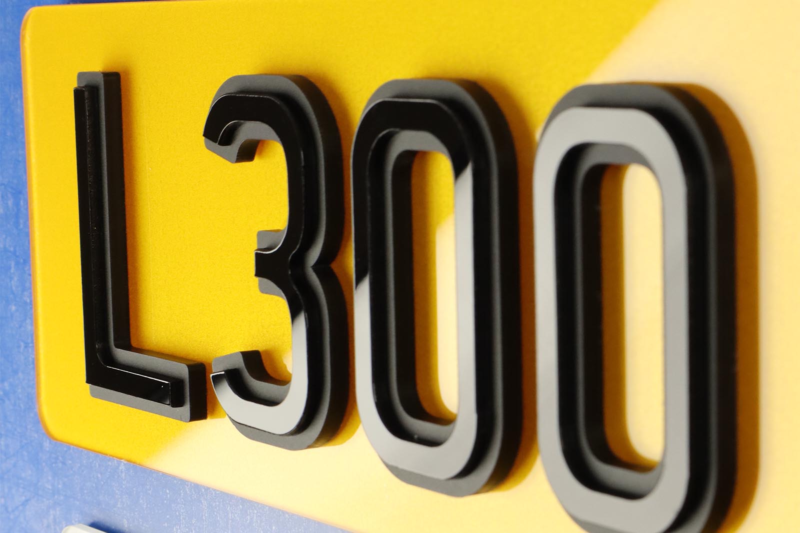 Pair of Shadow 8mm Matte/Gloss 4D Ghost + Pyramid YinYang Combo 4D Number Plates