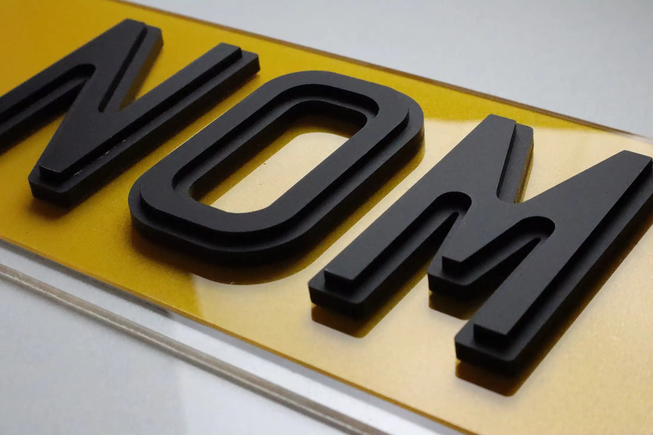 Number Plate by Style - Matte Pyramid