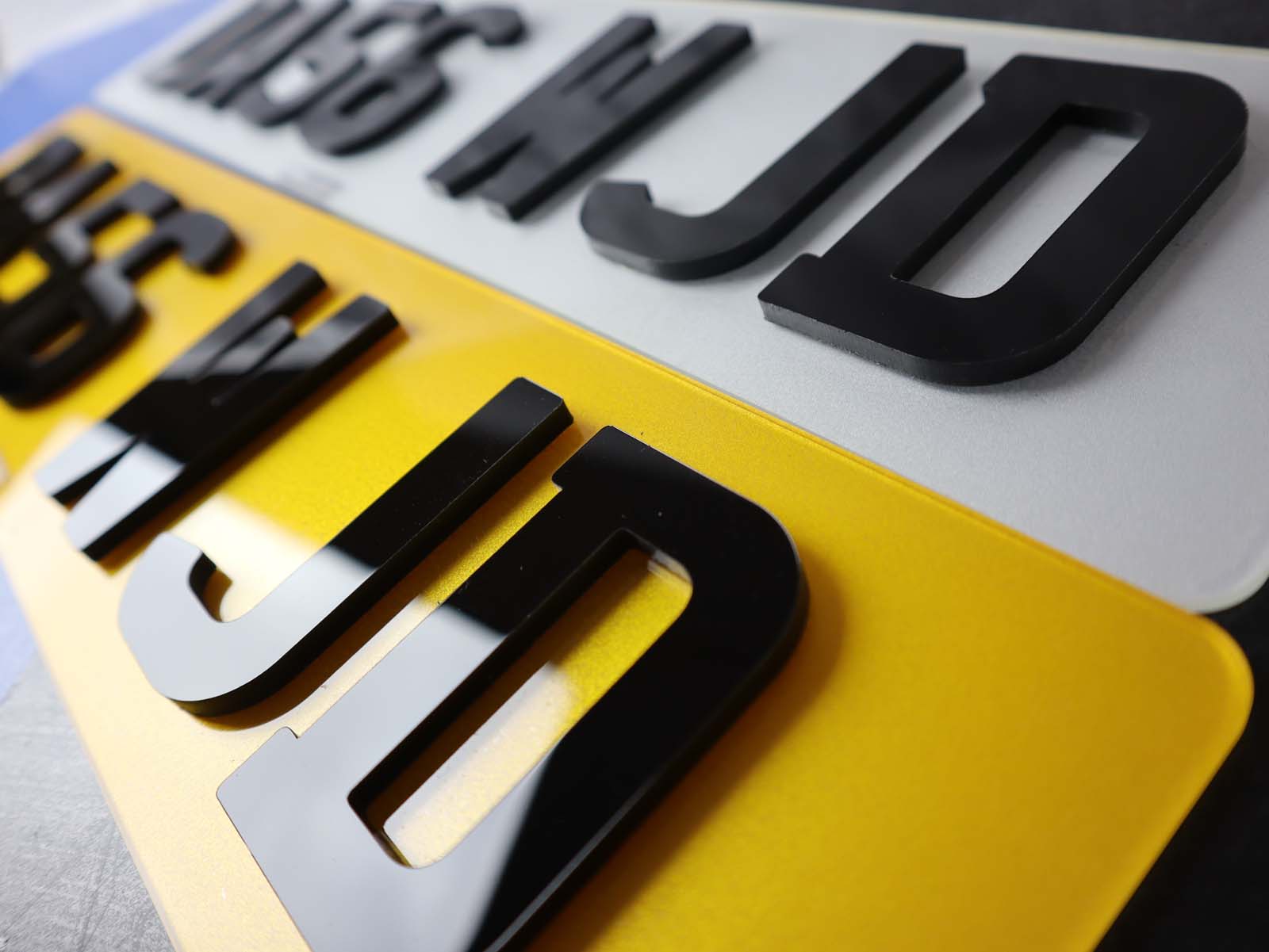 Pair of Thickened 5mm Depth Lazer Cut Acrylic 4D Number Plates