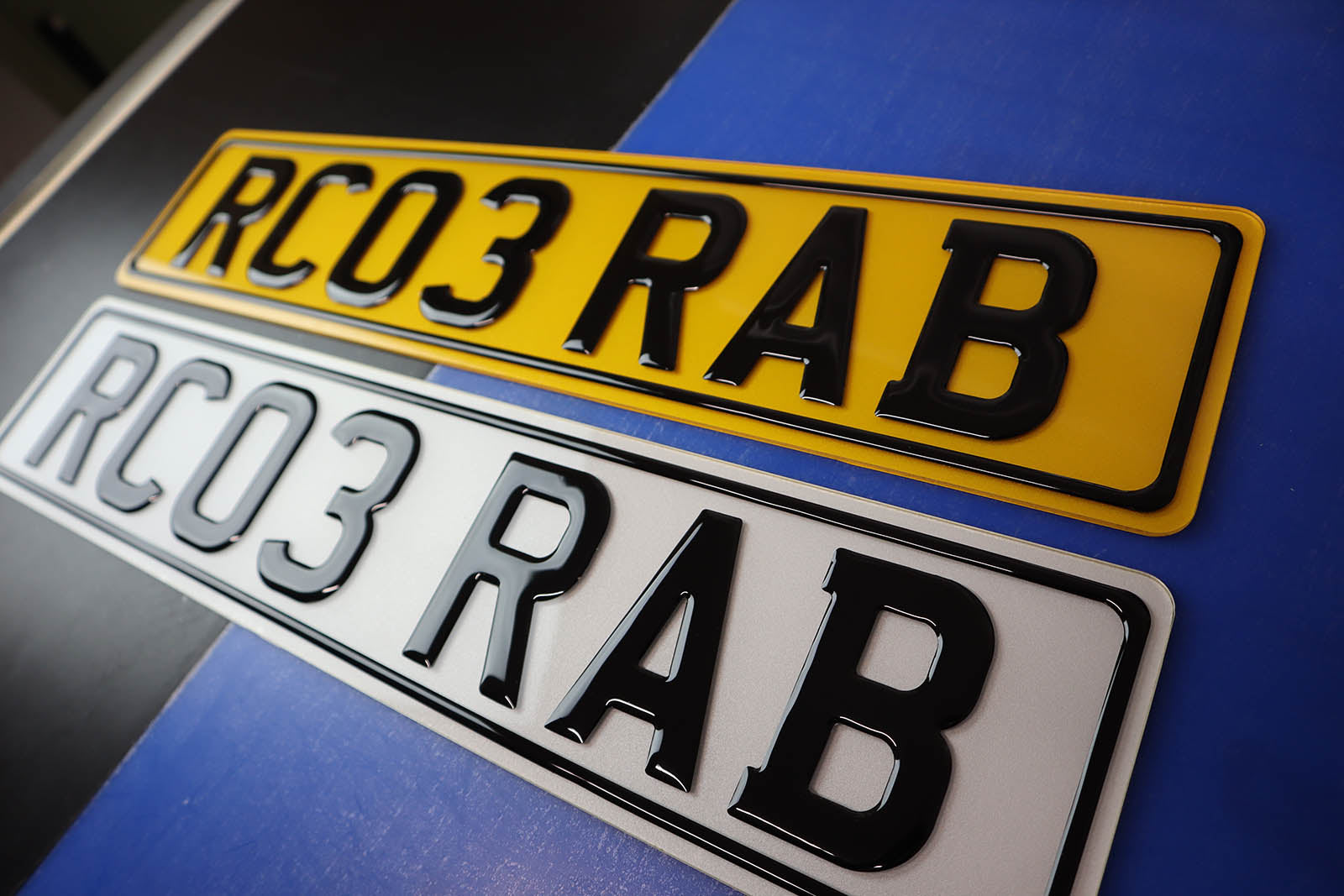 Pair of 3D Gel Single Layer Smooth Raised 4D Number Plates