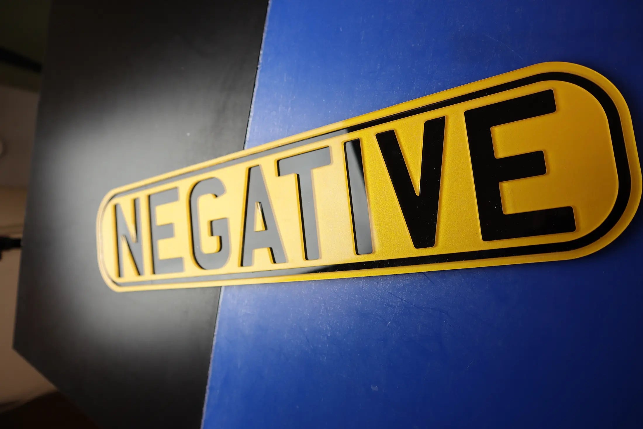 Oval Negative Inverted Number Plate w/ Recessed Lettering with Clean Border Cut LB56