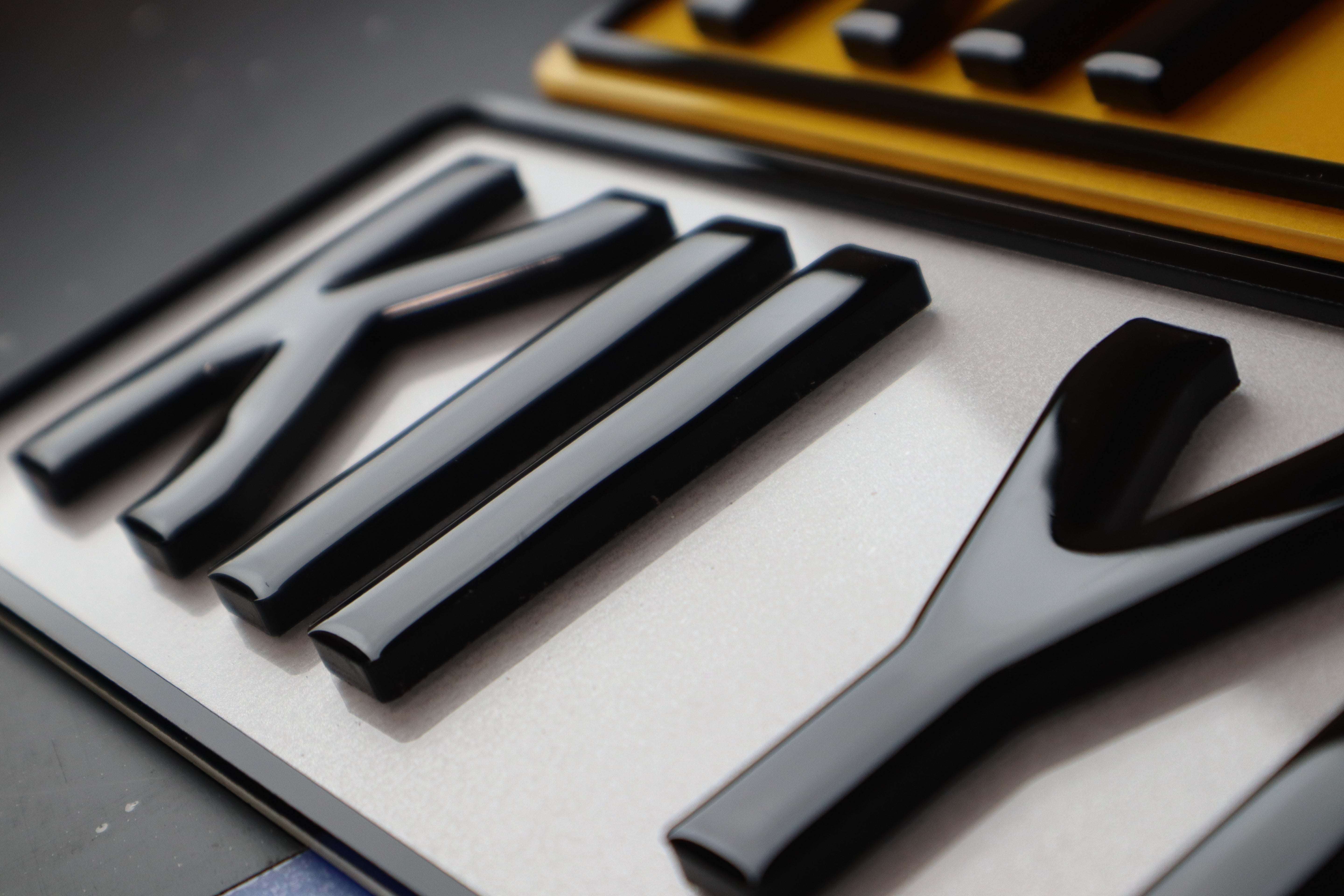 7mm Gel Lettering Short 32cm Acrylic Number Plate with Laser Cut Borders LB61