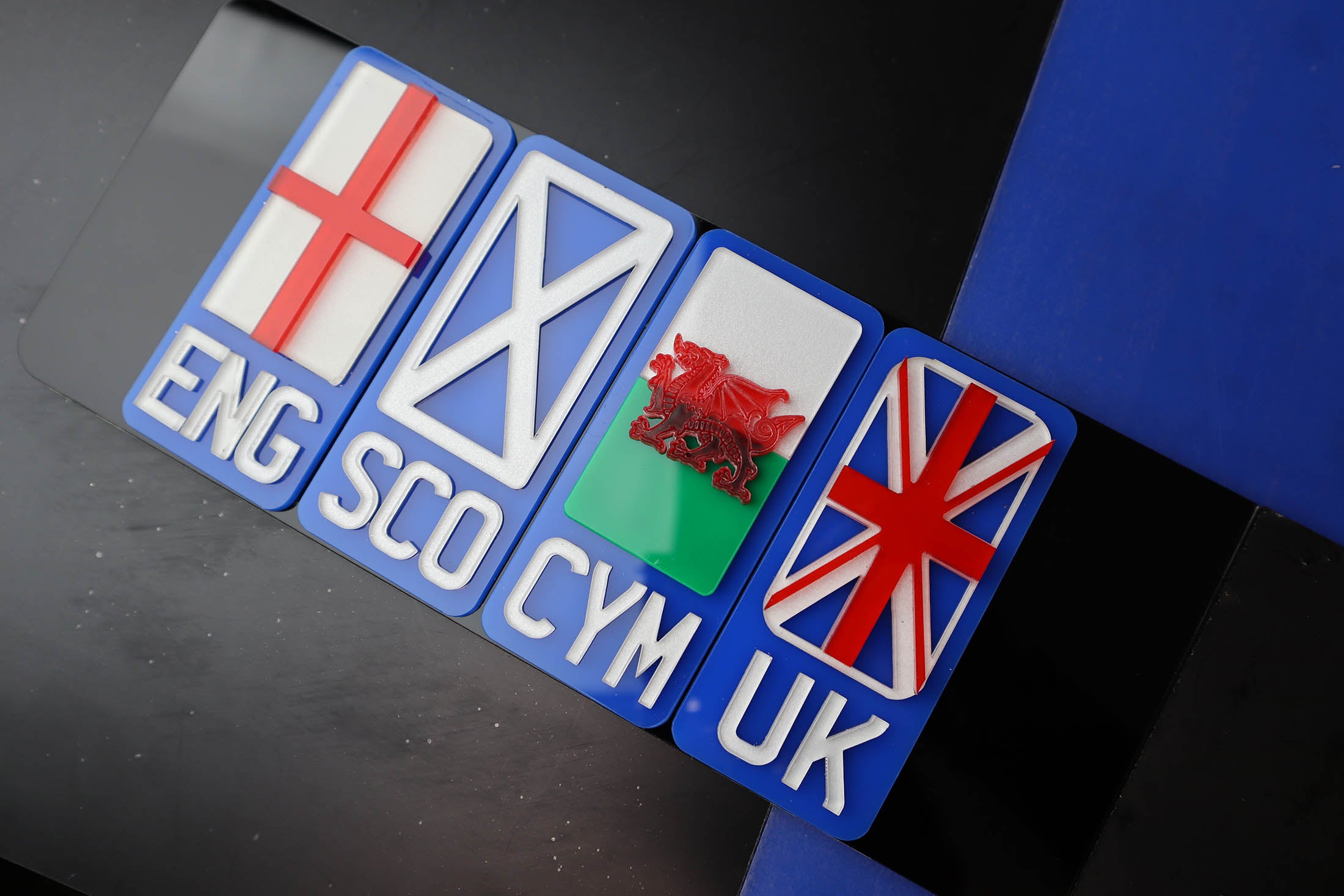 4D Flag Badged Thick 5mm Depth Lazer Cut Acrylic Number Plates