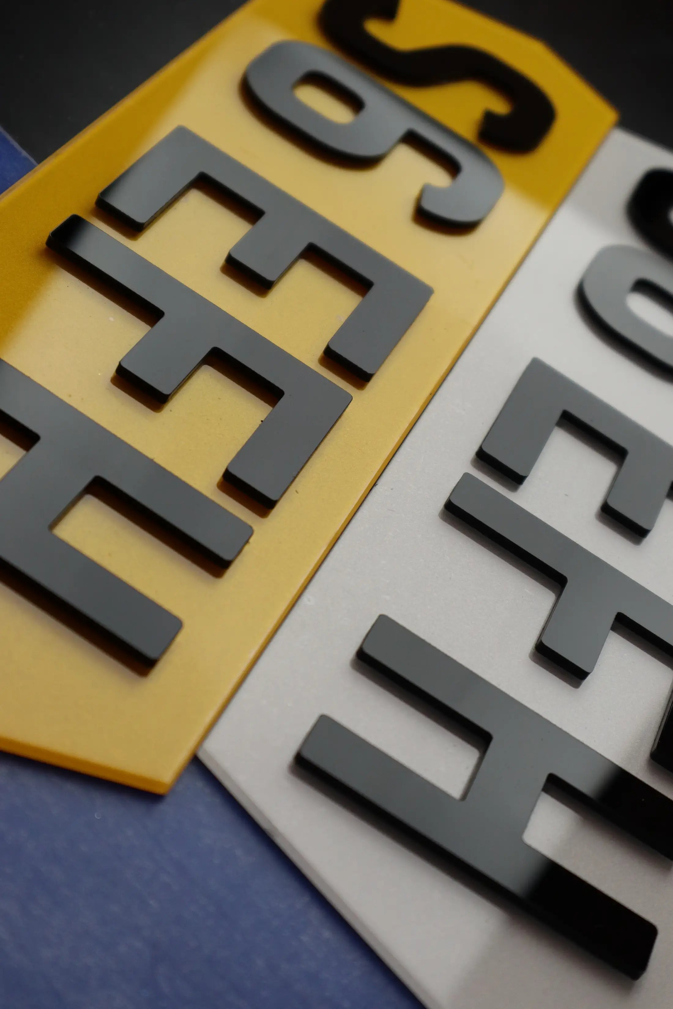 Custom Hex Short Front & Rear 3mm Gloss Acrylic Number Plate LB66