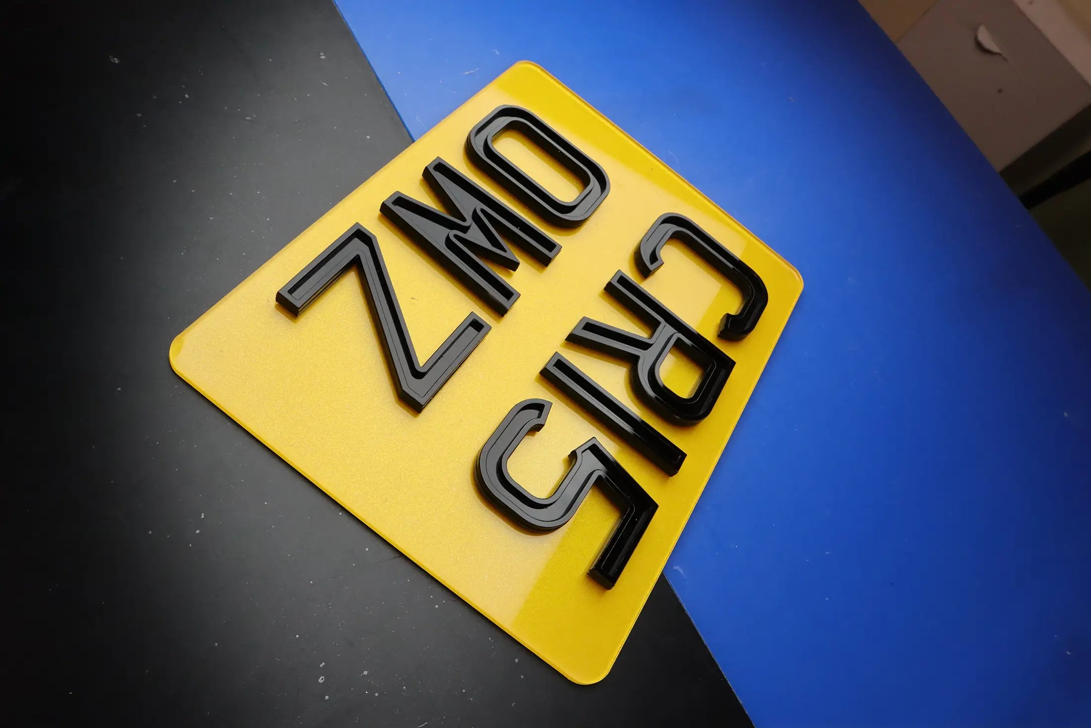 6mm Ghost 6x8 Inch Compact Legal Motorbike Plate LB71