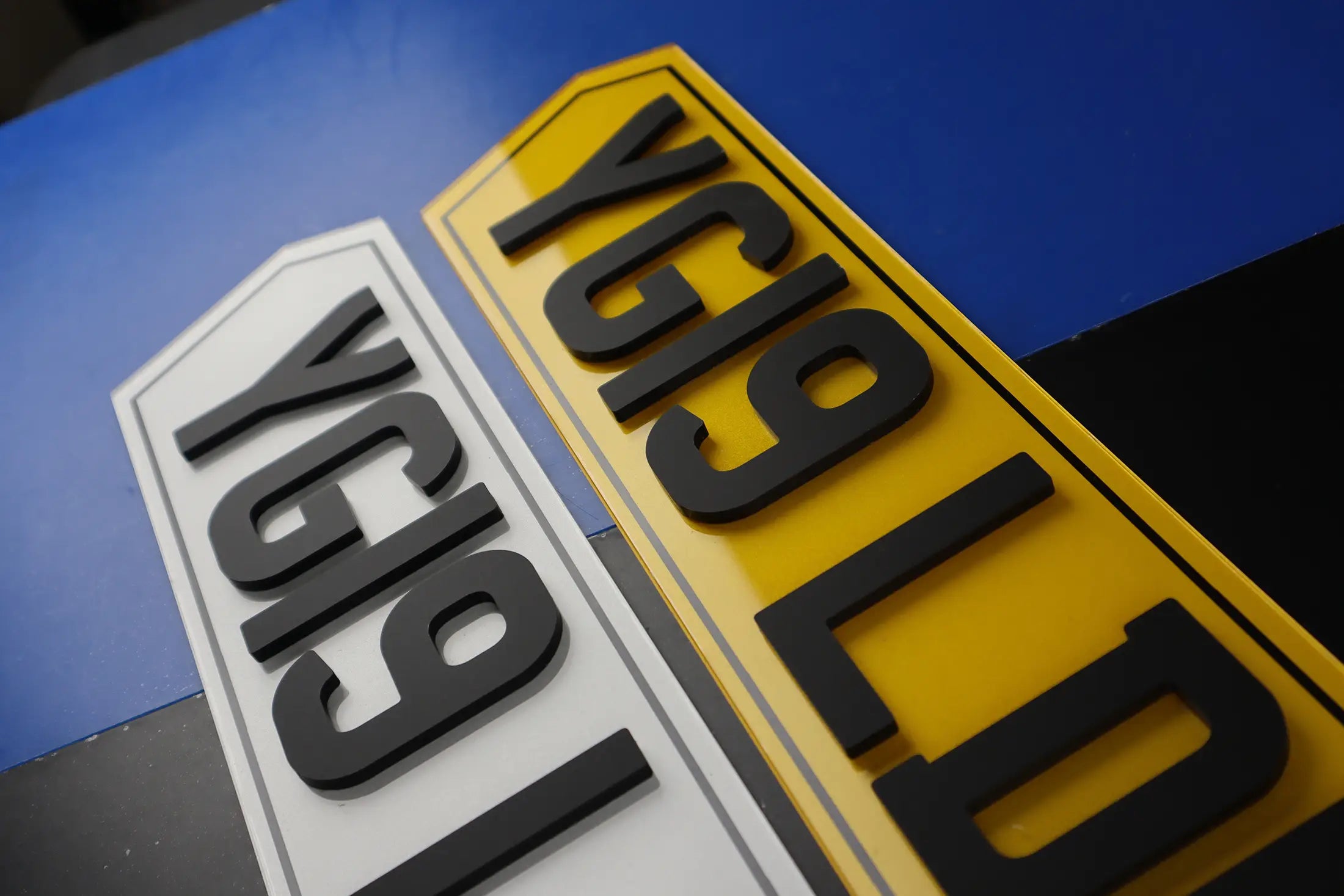 5mm Raised Lettering with Printed 2D Border Custom Hex Plate LB76