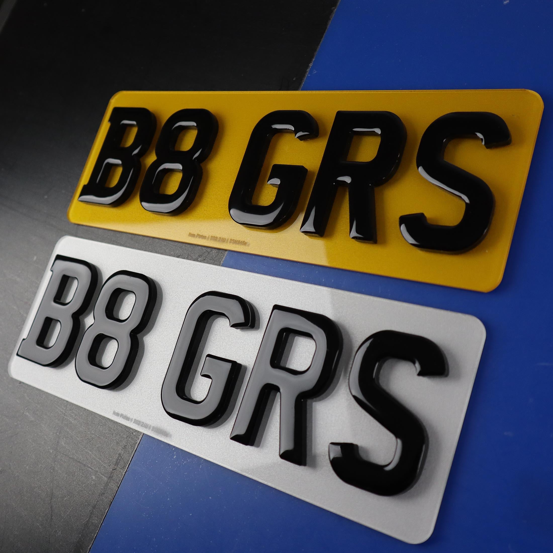 Set of Triple Thick 7mm Chunky 4D Gel Number Plates